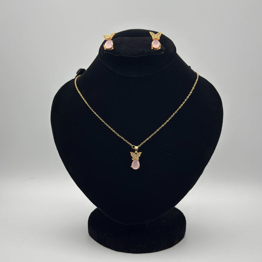 Gold-Plated Butterfly Locket Set –JSB-LOCKET-008